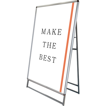 ポスターグリップスタンド看板 屋外用 A0 片面 シルバー (PGSK-A0KS-G)