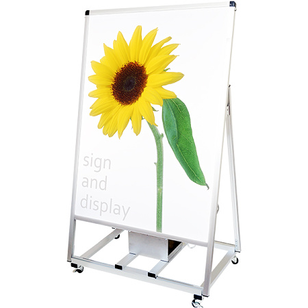 バッテリー型 LEDバリウススタンド看板 (片面仕様) B1 シルバー (VASKBALED-B1K)