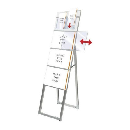 ■ヨコからアクリル板をスライドさせてポスターを重ねてセットします。