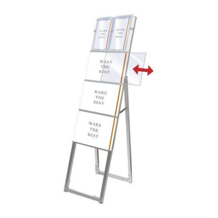 ■ヨコからアクリル板をスライドさせてポスターを重ねてセットします。