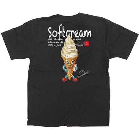 黒Tシャツ ソフトクリーム キャラクター