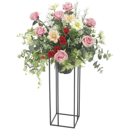 光触媒 人工観葉植物 造花 フレンチローズスタンド1.0 (高さ100cm) (2568A400)