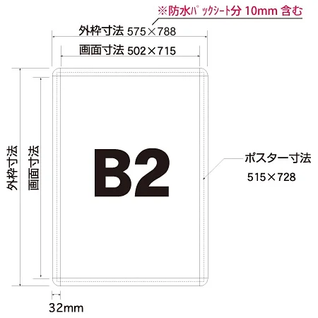 ■寸法図：B2サイズ