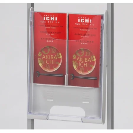 仕切板の位置を変えるだけでDM〜A4サイズまでの印刷物を収納できます。