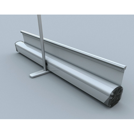 ■巻取り式です。カセットからバナーを引き出すだけで看板にディスプレイ出来ます。