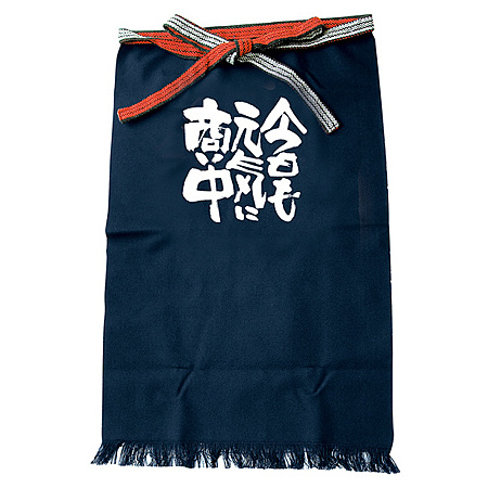 帆前掛け (1042) 長型 今日も元気に商い中