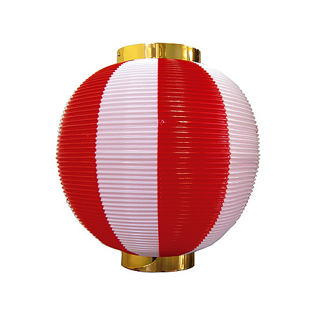 【尺丸】ストライプカラーポリちょうちん (8872) 赤白