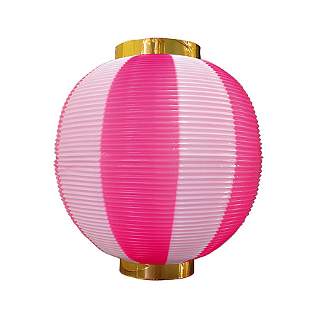 【尺丸】ストライプカラーポリちょうちん (8876) ピンク白