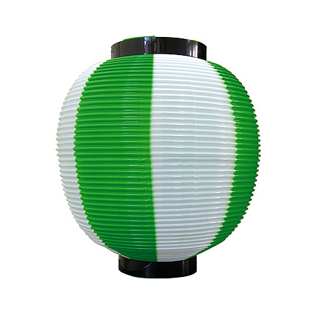 【九寸丸】ストライプカラーポリちょうちん (8880) 緑白