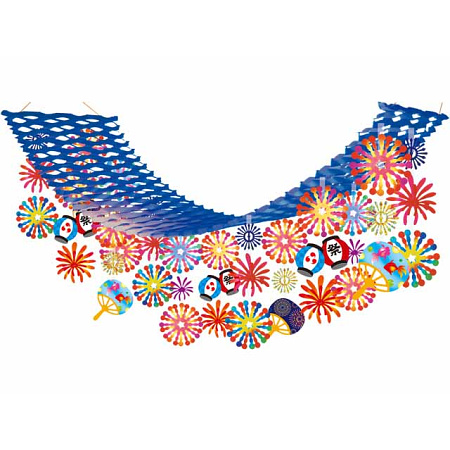 【2025年夏】提灯花火(青)プリーツハンガー (No178-23_04)