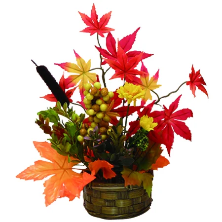 【2025年秋商品】紅葉盛カゴアレンジ オレンジ(No179-1702)