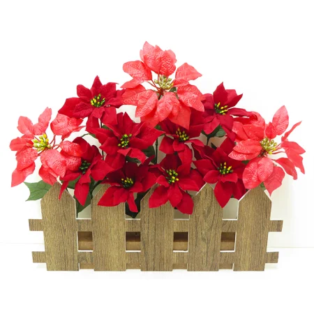 【2024年商品】ポインセチア垣根アレンジレッド (No.042060)