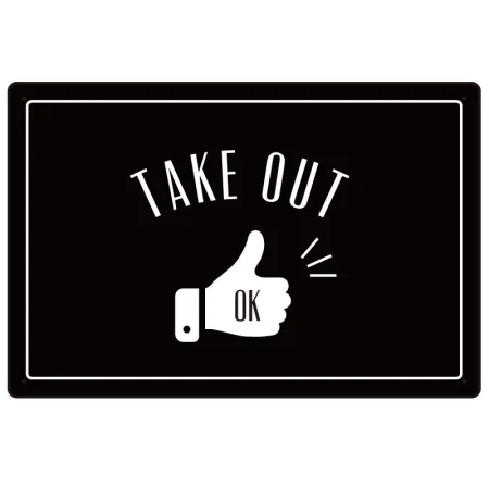 TAKE OUT OK ハンドサイン オリジナルプレート看板