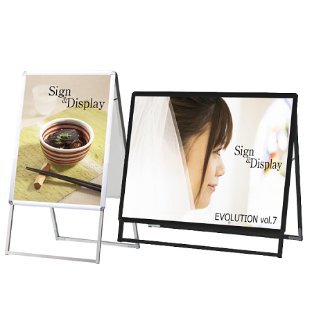 ポスターグリップスタンド看板 屋内用 B1 ロータイプ 片面 シルバー (PGSK-B1LKS)