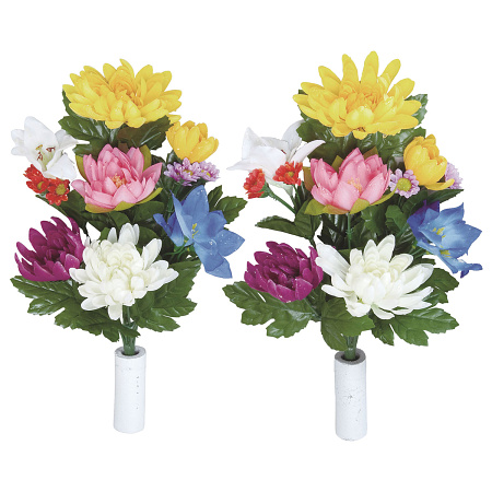 光触媒 人工観葉植物 造花 仏花菊2個セット (高さ39cm)