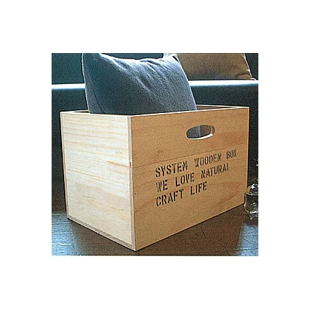 取手穴付パインBOX (片面のみ文字入り)