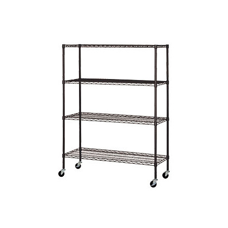 ワイヤーラック4段 W907 D450 H1590 黒