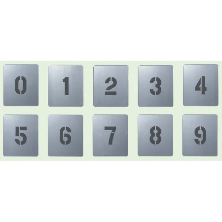 吹付け用プレート 数字 0-9（10枚1組）