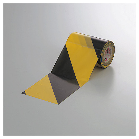 塩ビ・トラテープ (セパ無) 斜線タイプ 90mm幅×10m巻 (374-04)