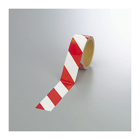 反射トラテープ (セパ付) 白/赤 45mm幅×10m巻 (374-11)