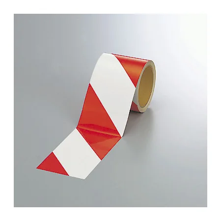 反射トラテープ (セパ付) 白/赤 90mm幅×10m巻 (374-12)