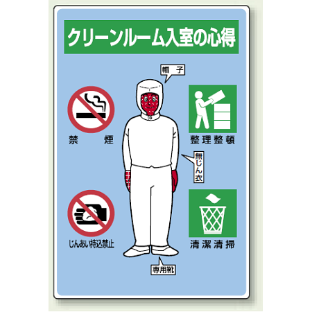 クリーンルーム入室の心得 エコユニボード 450×300