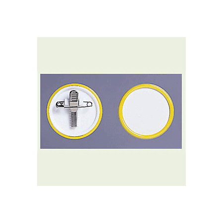 ネームバッジ 黄 用紙:Φ40mm 10個1組 (850-66)