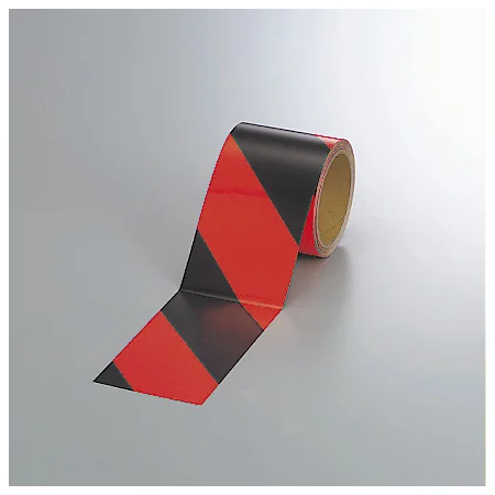 蛍光反射トラテープ (セパ付) 黒/オレンジ 90mm (864-64)