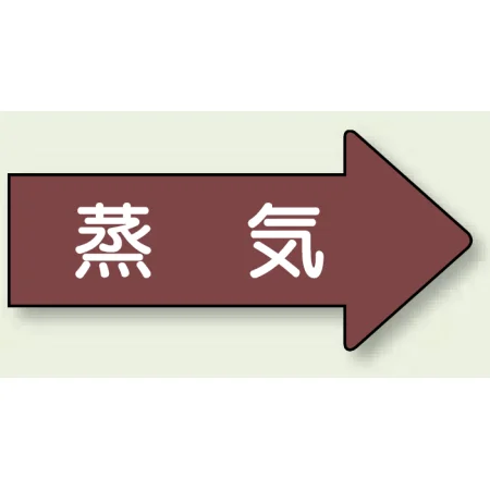 JIS配管識別方向矢印ステッカー（10枚1組） 蒸気 (中) 52×105mm 右 (AS-41M)