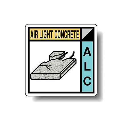 建築業協会統一標識 軽量気泡コンクリート 50角 ステッカー 2枚1組 (KK-620)