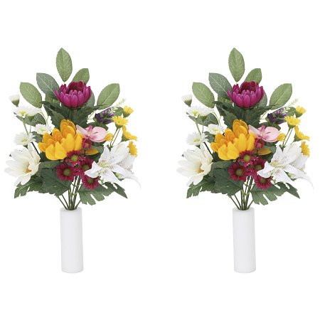 光触媒 人工観葉植物 造花 上仏花中2個セット (高さ33cm)