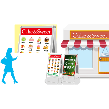 看板は店舗の案内役です