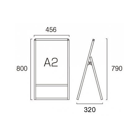 ■A2サイズ・片面の寸法図