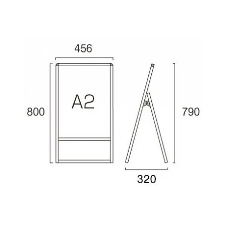 ■A2サイズ・片面の寸法図