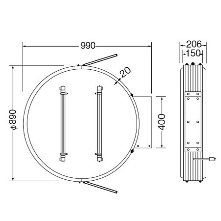 ■寸法図:900丸アルミ