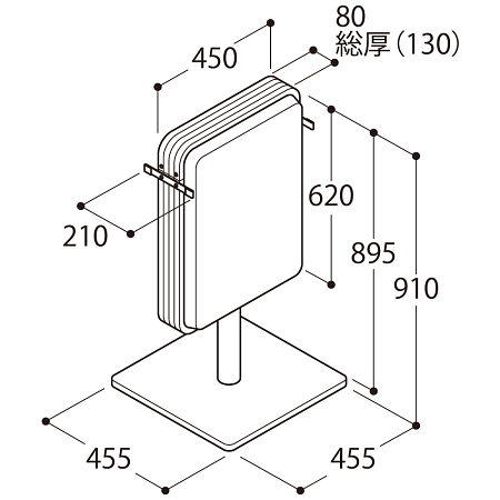 ■寸法図:ADO-208T-LED