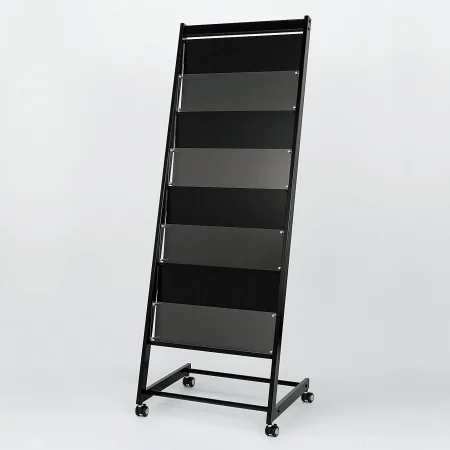 ブラック/ブラック パンフレットスタンド アルモード 2503 屋内用 A4×4