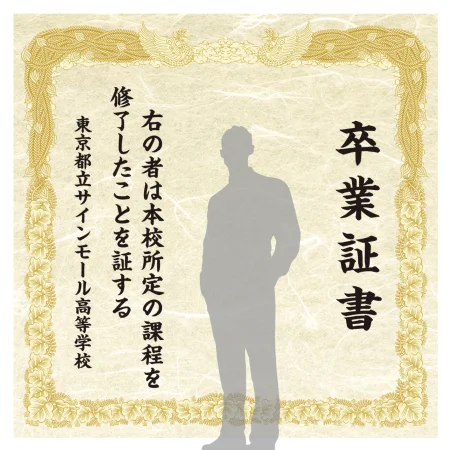 デザイン写真 - 【デザインNo.3-1】卒業証書風デザイン フォトスポット背景幕 和紙柄 印刷製作代 3×3タイプ用 (※本体別途)