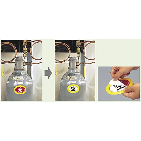 「充」のステッカーをはがすと「空」の文字が出てきます。