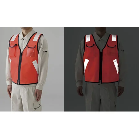 ■反射時　多機能ベスト 蛍光オレンジ
