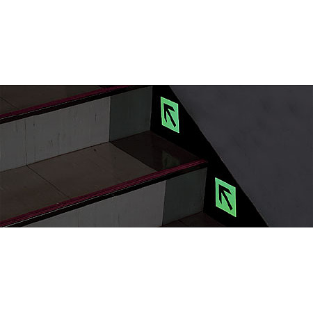 ■消灯時／矢印ステッカー（蓄光タイプ・5枚1組）