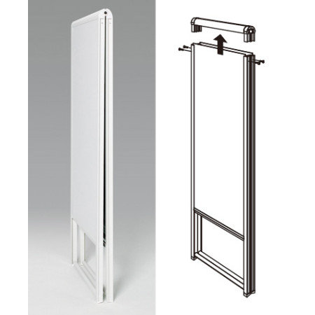 ■折りたたみ式。上部フレームを外してスライドセット。