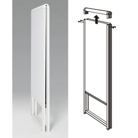 ■折りたたみ式。上部フレームを外してスライドセット。