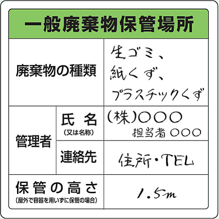 産業廃棄物以外の廃棄物保管の時掲げるタイプ事務所・工場から出される生ゴミ・紙・プラスチック製品等の事業系廃棄物。