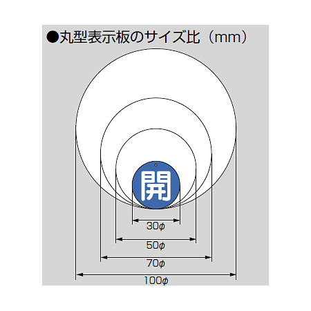 ■丸型表示板のサイズ比（mm）