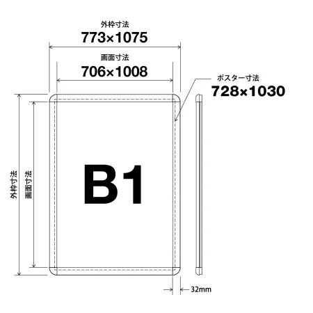 ■B1サイズ寸法図
