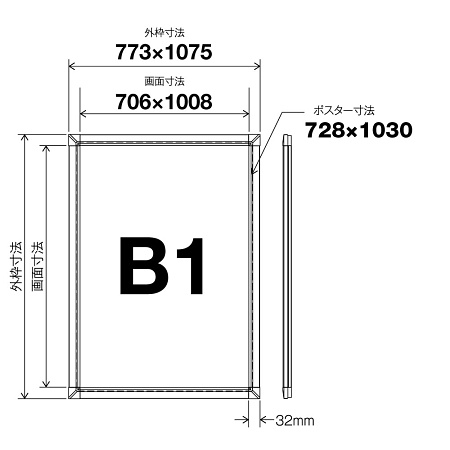 ■B1サイズ寸法図
