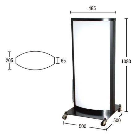 電飾アルミスタンド看板　RA-303 全高1080 透明板付き ポスター入替えタイプ