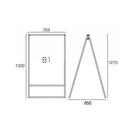 ■B1サイズ・両面の寸法図