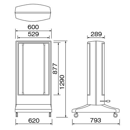 ■寸法図:LED式 樹脂サインスタンド
